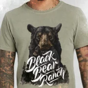 Camiseta Estonada Verde Militar Black Bear Ranch