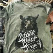 Camiseta Estonada Verde Militar Black Bear Ranch